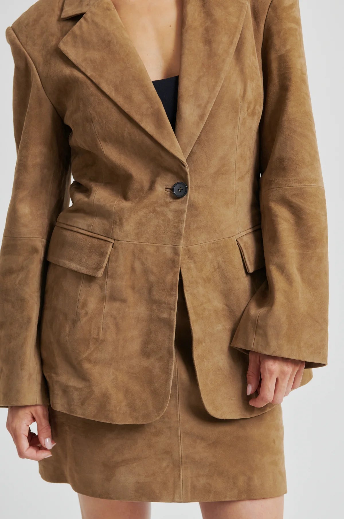 Suellen Fitted Suede Blazer