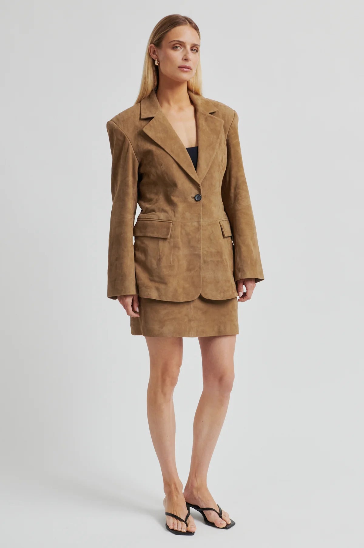 Suellen Fitted Suede Blazer