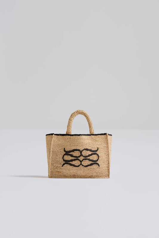 MALINA LOGO-RAFFIA-TASCHE