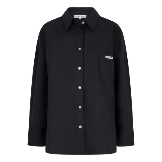 HAILEY Buttoned long sleeve shirt in black