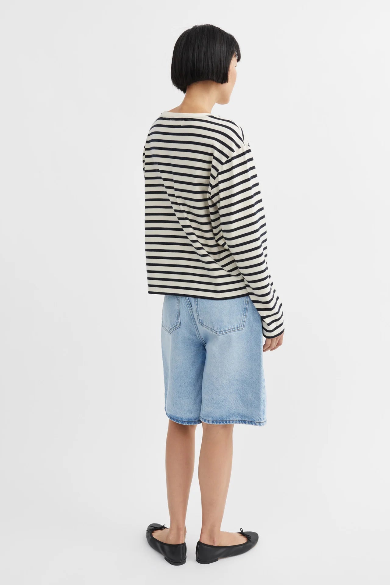 Loui oversized Blouse - Dark Navy/ White