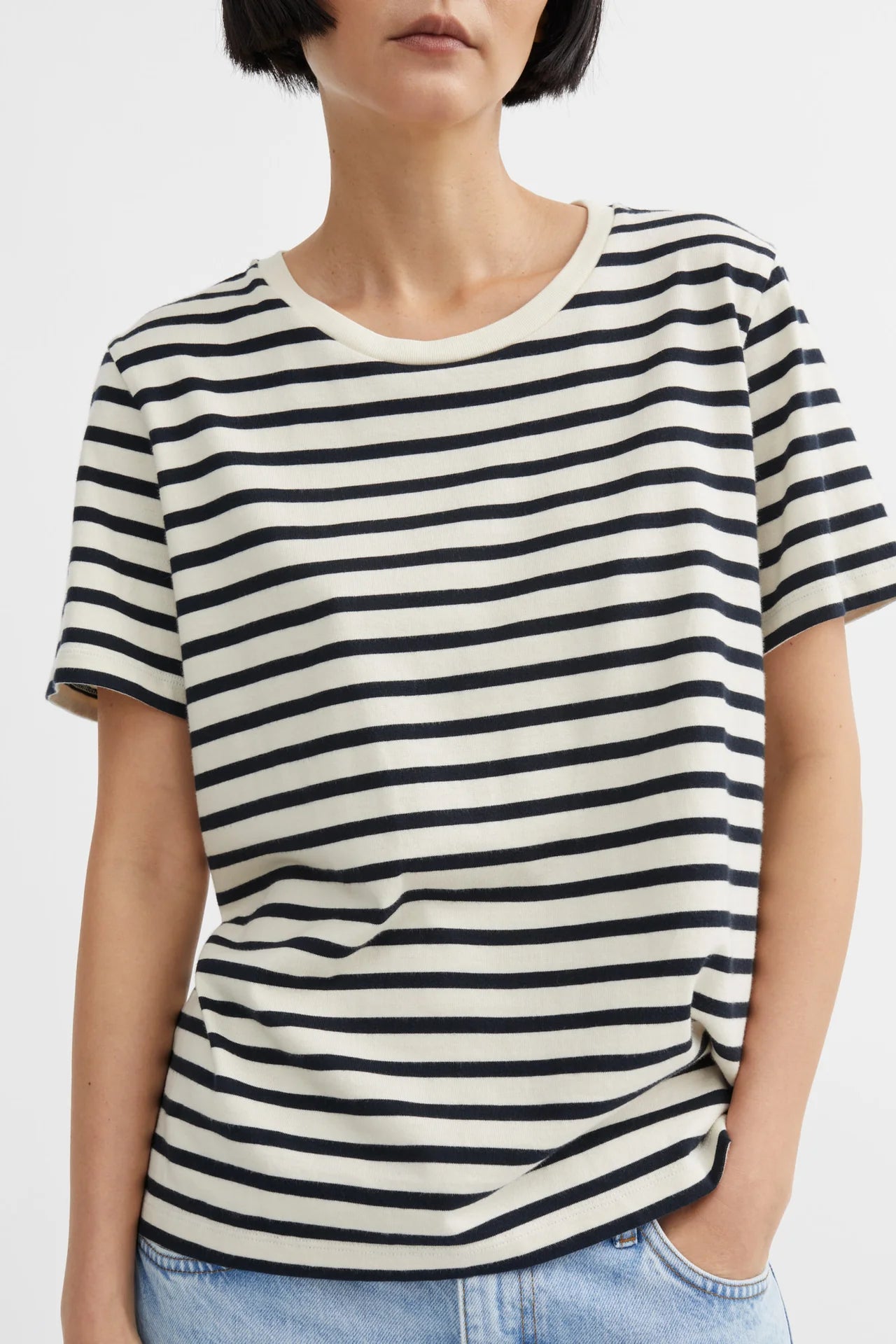 Loui regular tee - Dark Navy/ White