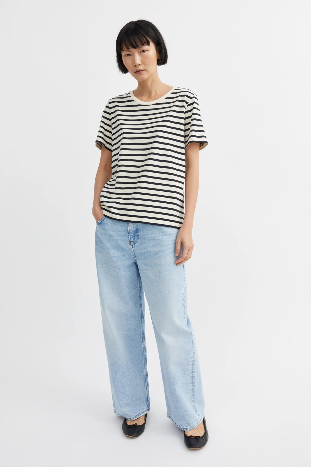 Loui regular tee - Dark Navy/ White