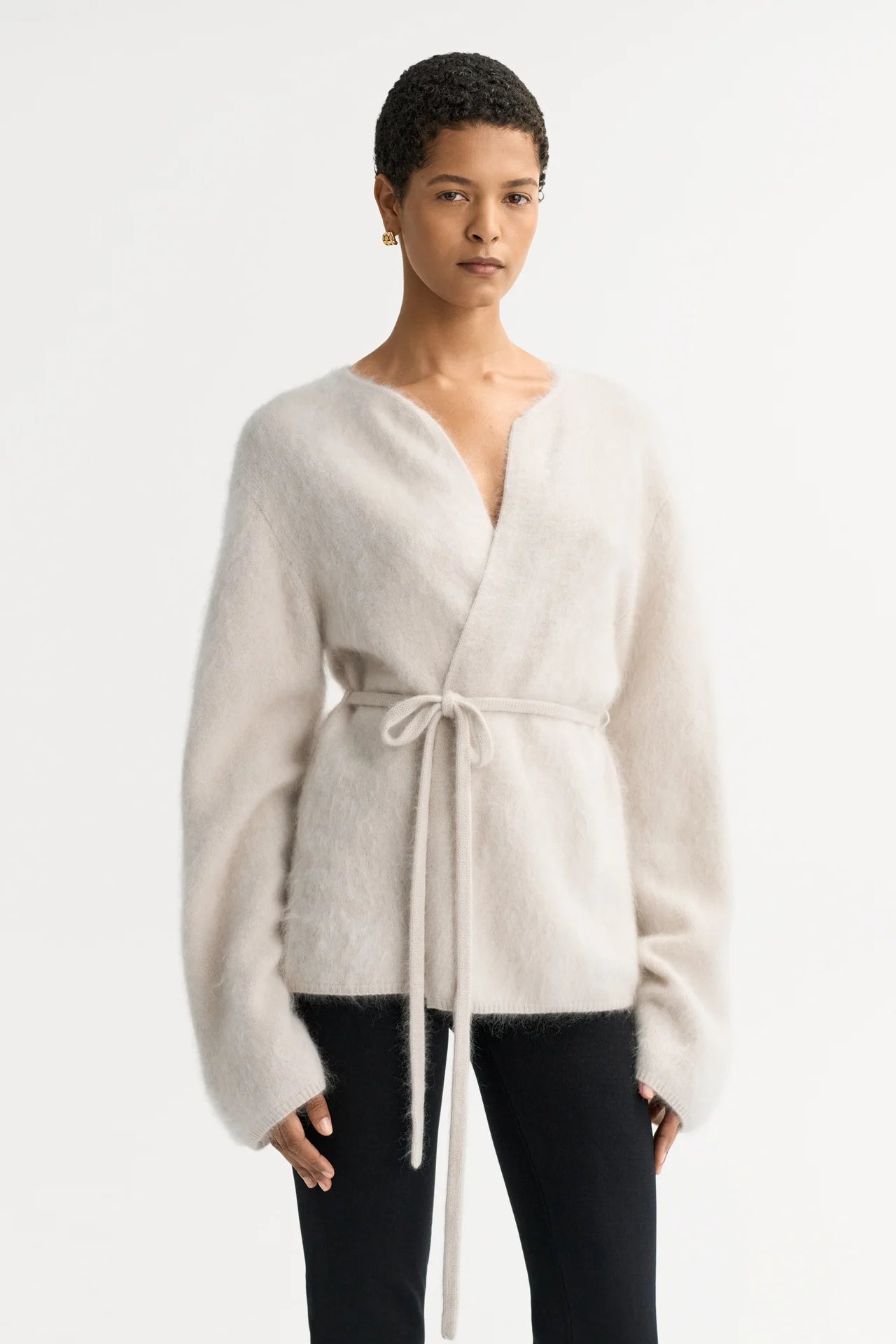Brushed Cardigan - Chalk | SOFT GOAT