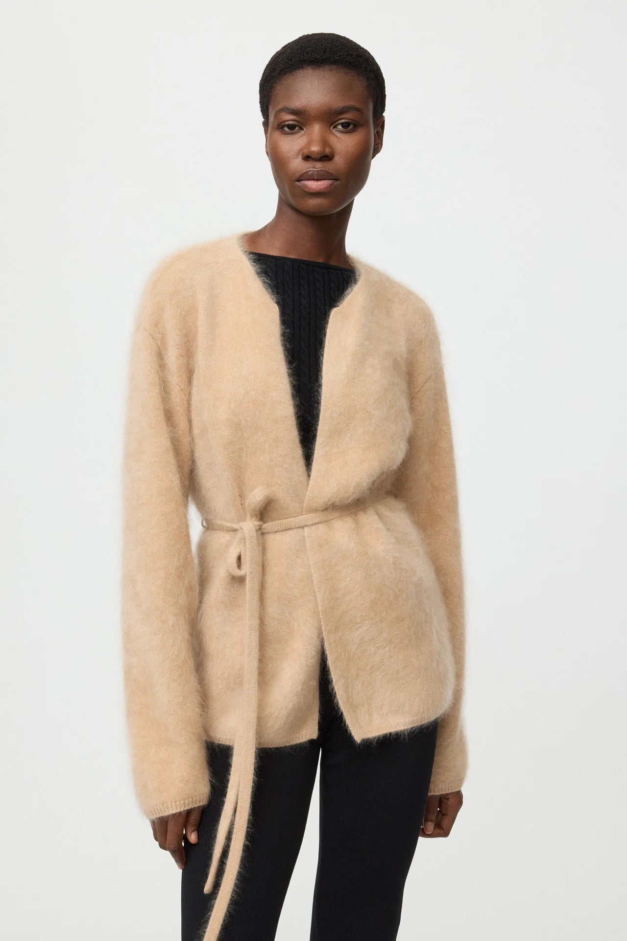 Brushed Cardigan - Camel | SOFT GOAT