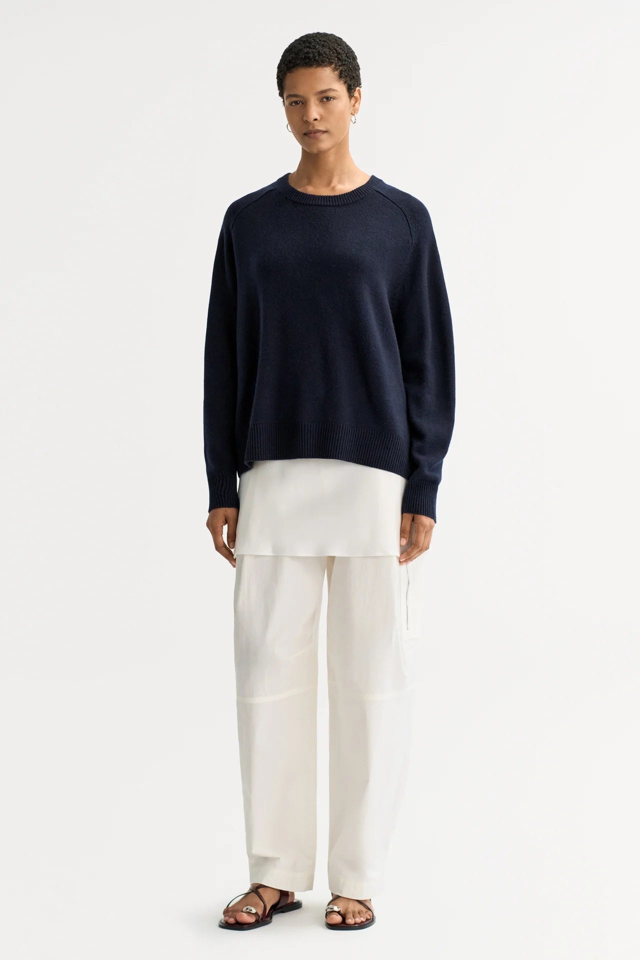Boyfriend crewneck - Navy | SOFT GOAT