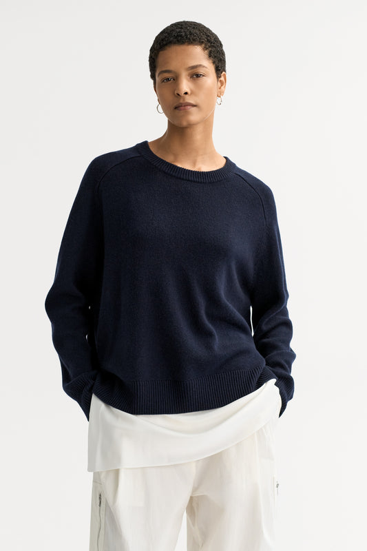 Boyfriend crewneck - Navy | SOFT GOAT