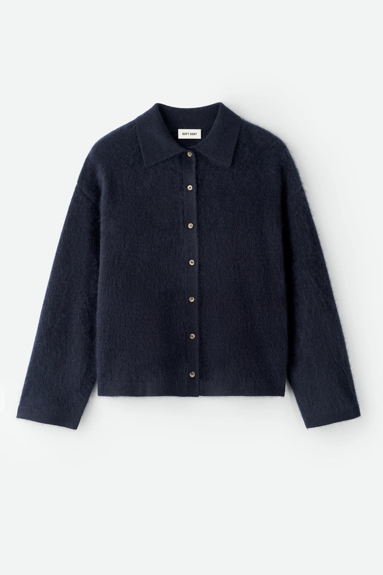 Brushed Shirt - Navy | SOFT GOAT