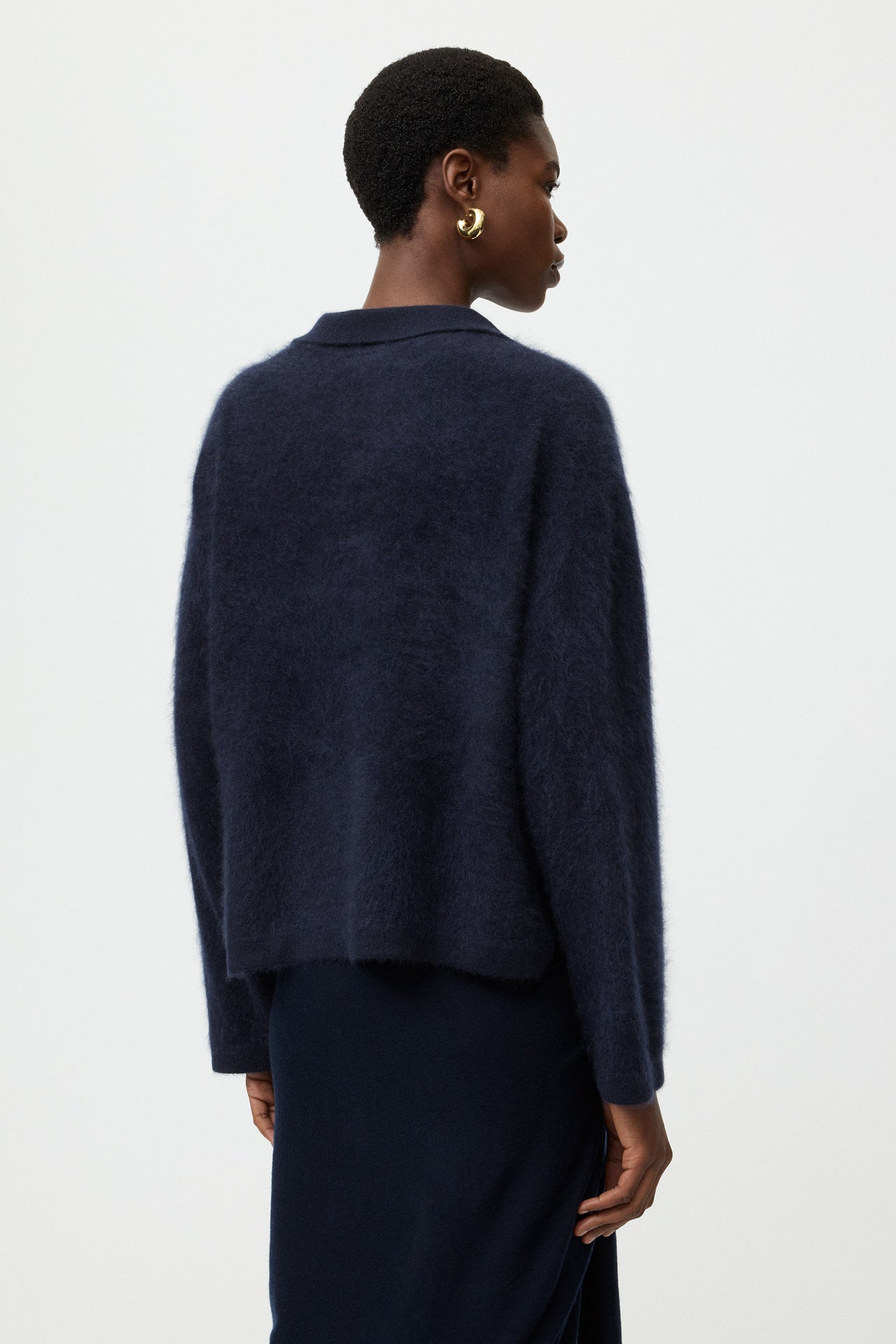 Brushed Shirt - Navy | SOFT GOAT