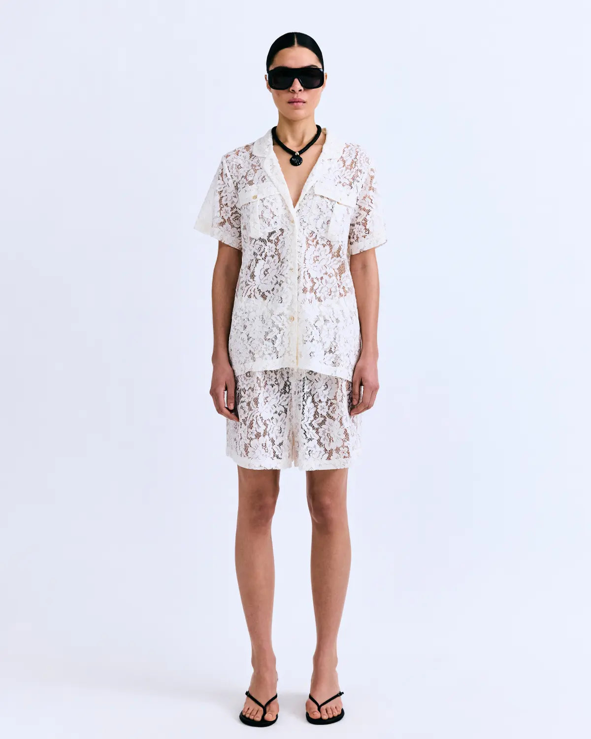 BRIDGET Buttoned long sleeve shirt in Lace