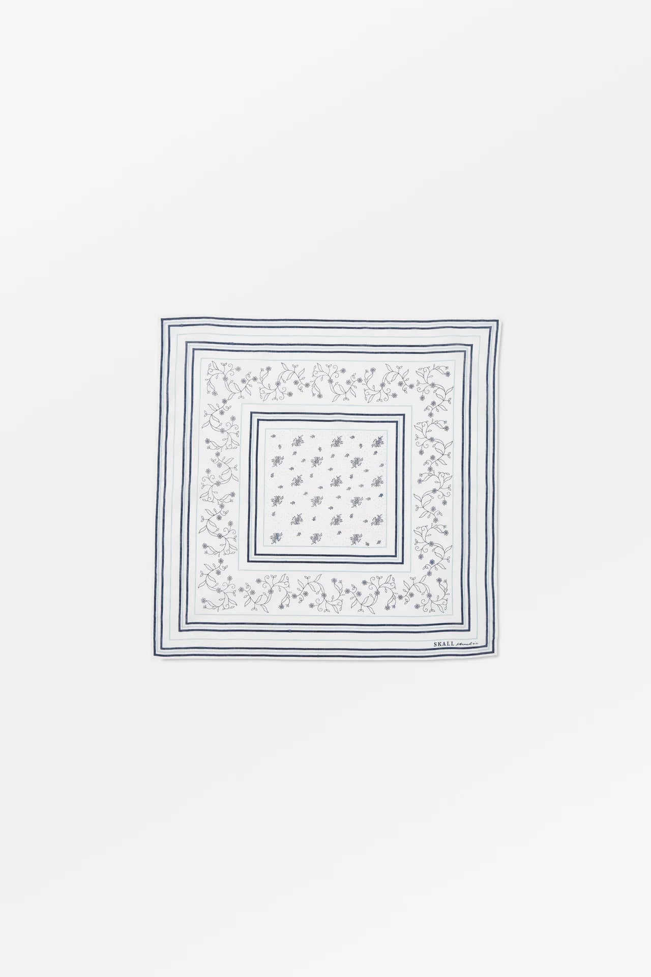 Skall classic scarf 55x55 - Light cream/Blue