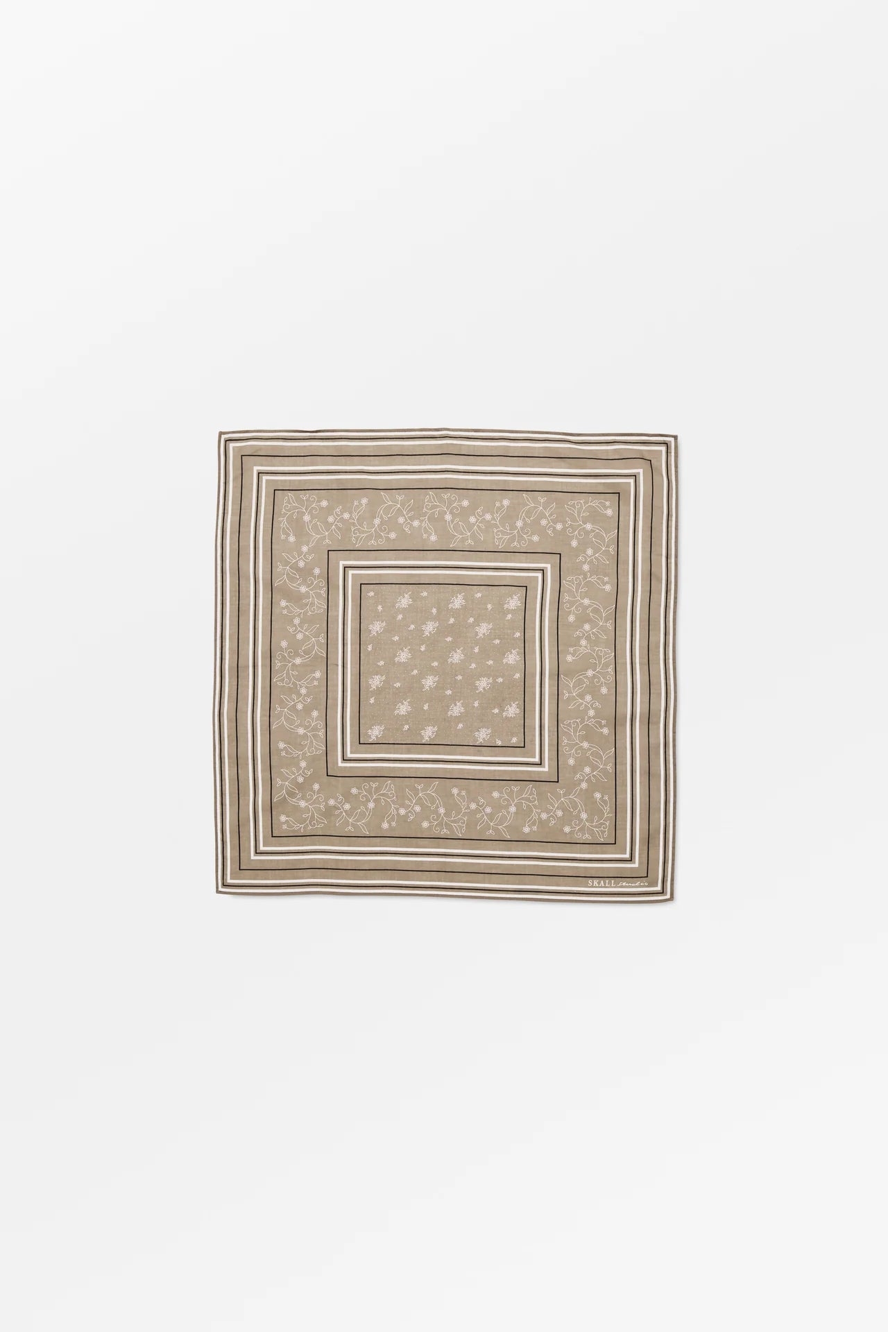 Skall classic scarf 55x55 - Moss/White/Black