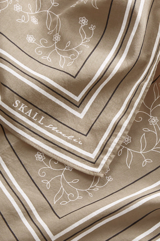 Skall classic scarf 55x55 - Moss/White/Black