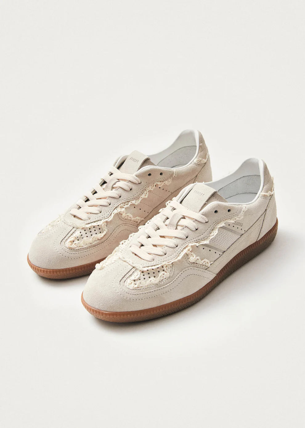 Crochet Cream Leather Sneakers