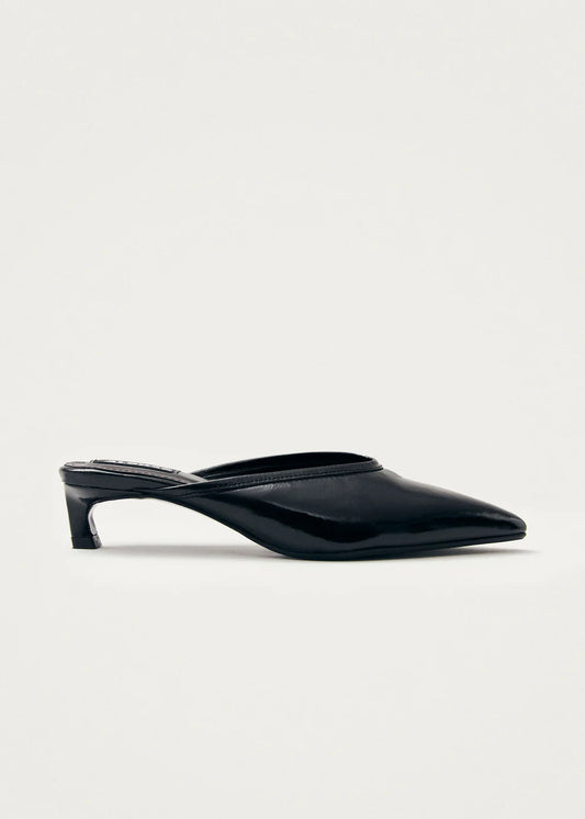 TESSA ONIX BLACK LEATHER MULES Alohas