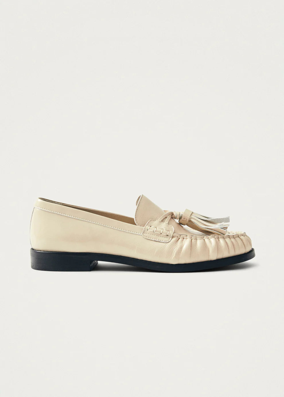 MARIETTA ONIX CREAM LEATHER LOAFERS