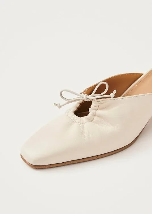 Amar Cream Leather Mules