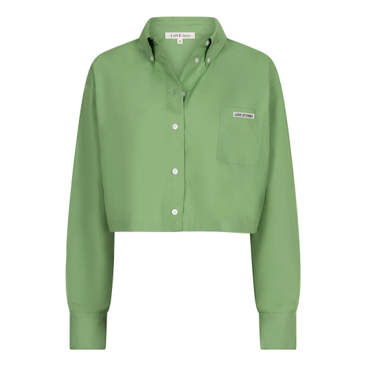 PETE Cropped long-sleeve shirt in green