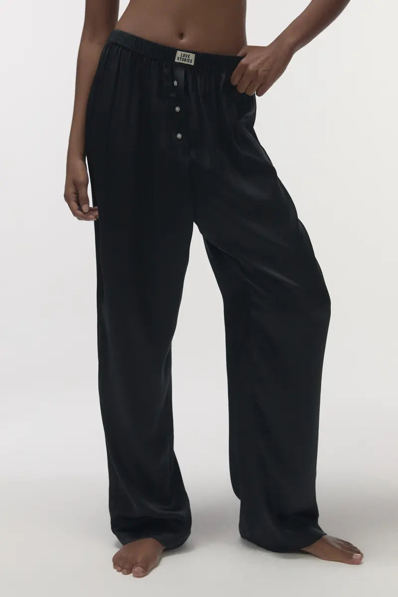 THEODORE Silk pyjama pants in Black