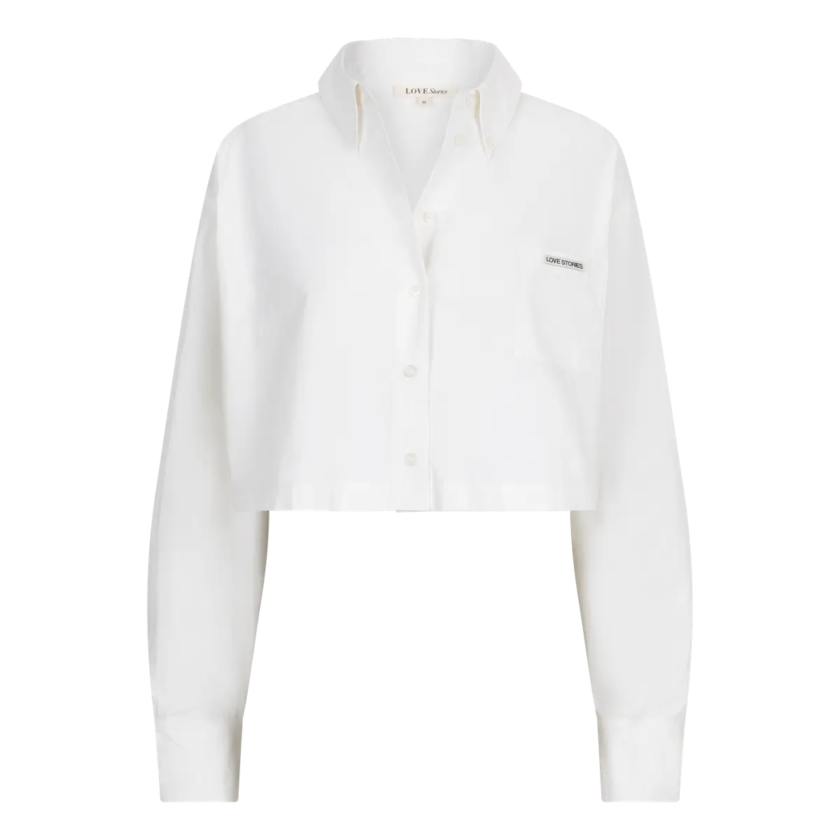 PETE Cropped long-sleeve shirt in white