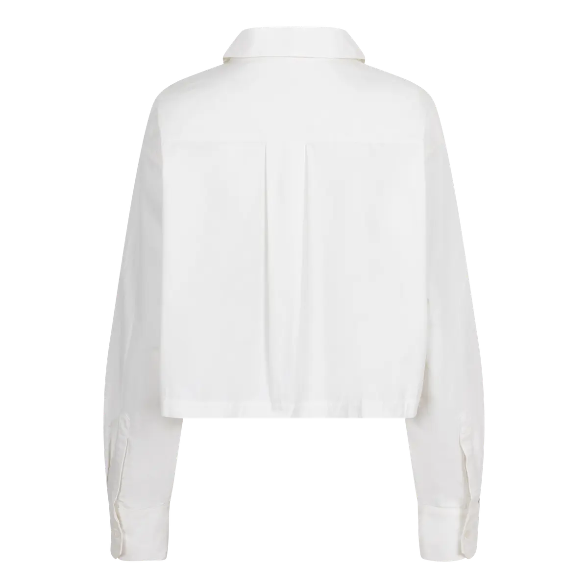 PETE Cropped long-sleeve shirt in white