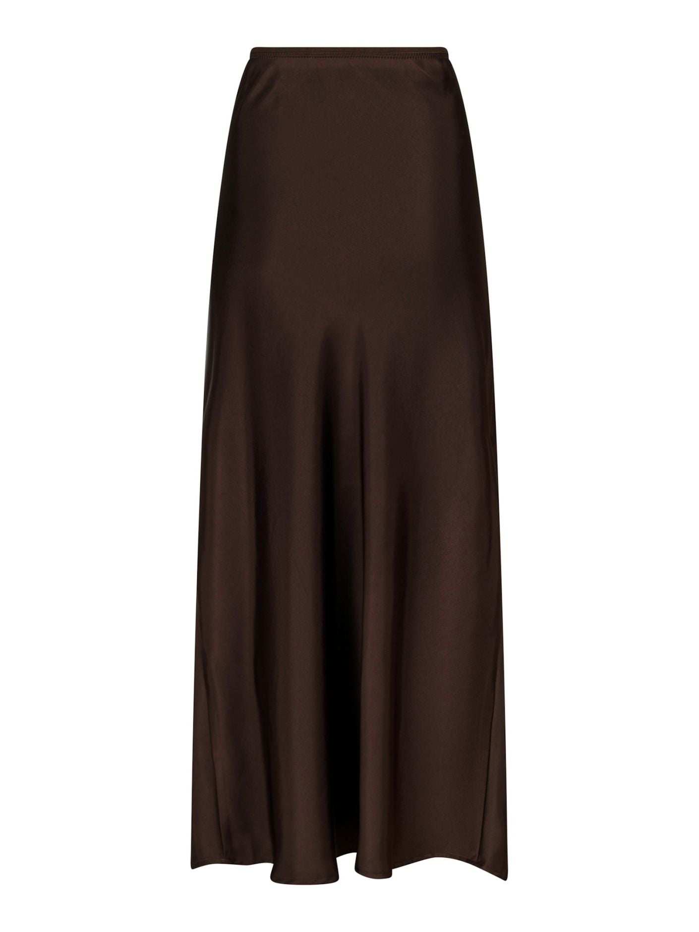 Vicky Heavy Satin Skirt Dark Brown