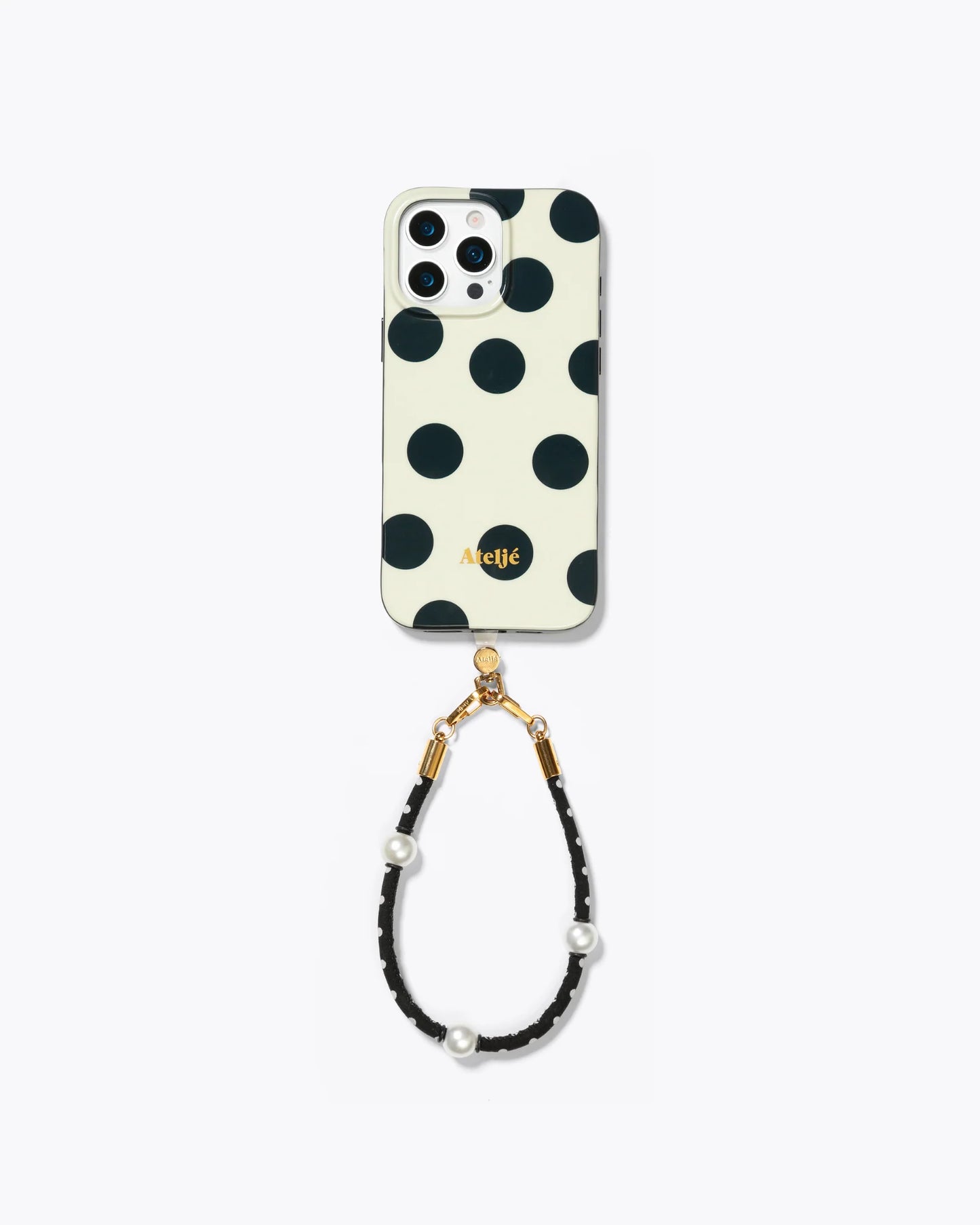 IVORY POLKADOT IPHONE CASE - NO RINGS