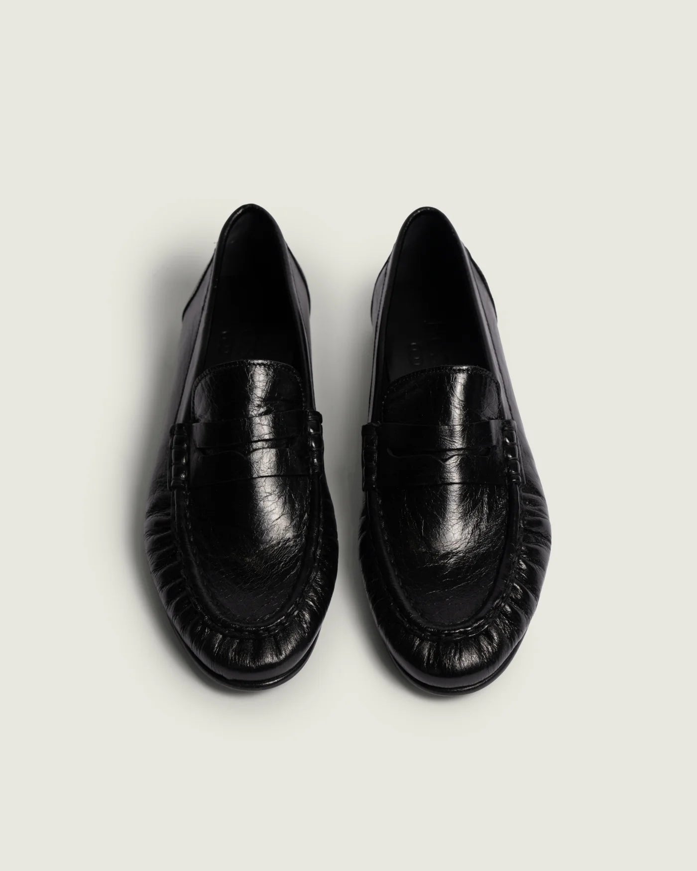 POSA | Penny Loafer Wrinkle -Leather Shiney in Black