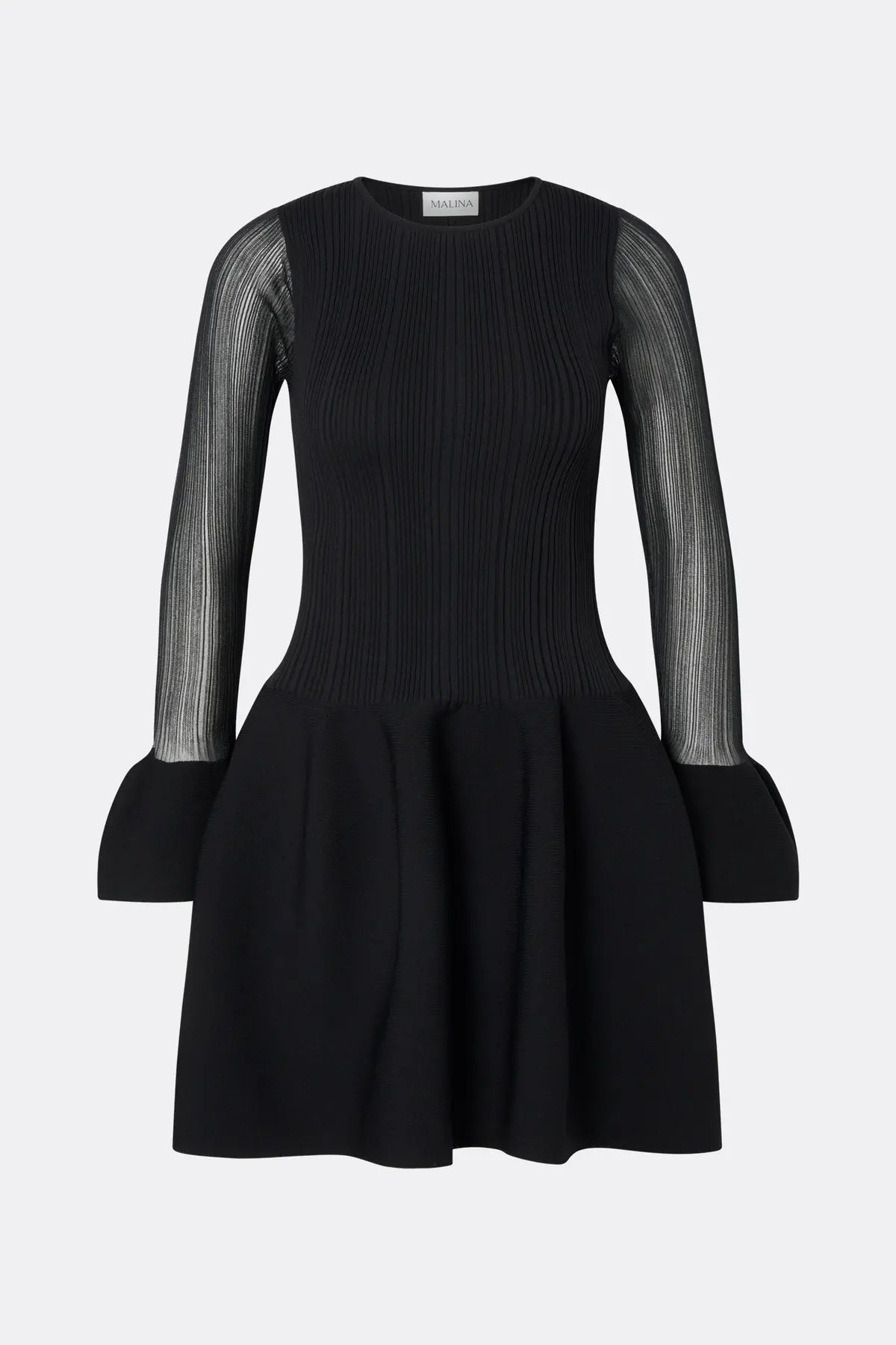 ELONA MINIKLEID Langärmeliges Minikleid mit voluminösem Rock  | MALINA