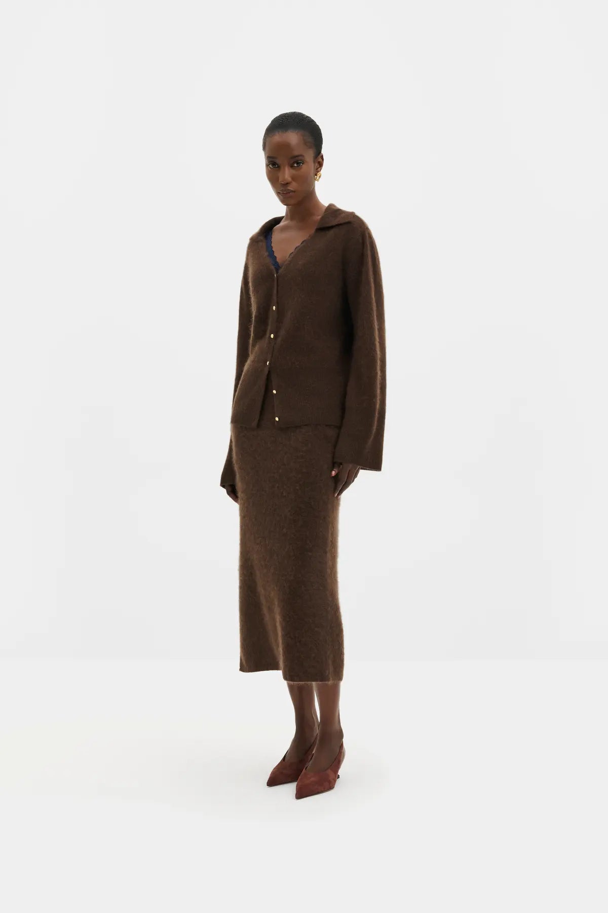 LILIAN STRICKJACKE Cardigan aus gebürsteter Kaschmirmischung | MALINA