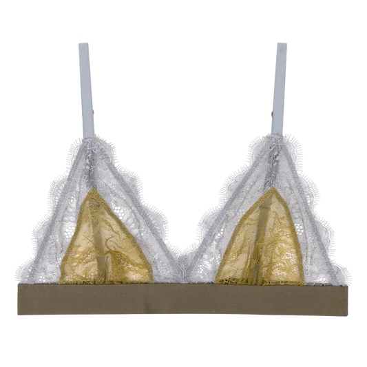 LOVE LACE triangle bralette Green