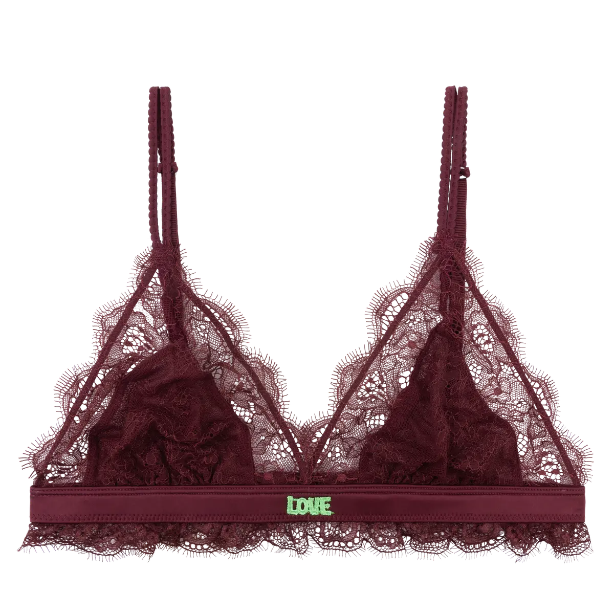 LOVE LACY Zarter Triangle Bralette in Burgund