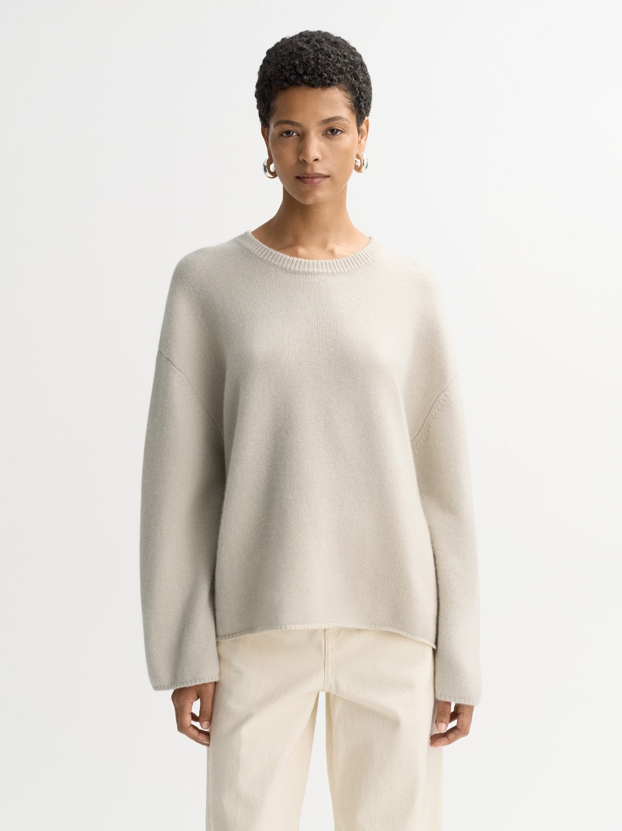 Relaxed fit crewneck - Chalk