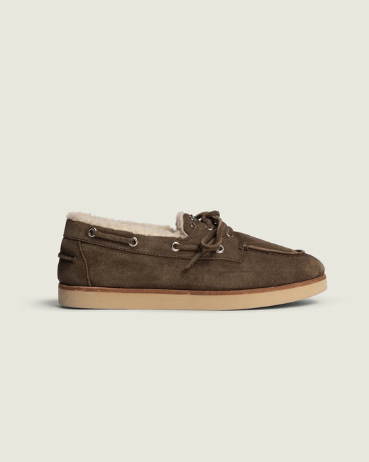 Deck Loafer Shearling | Dark Brown