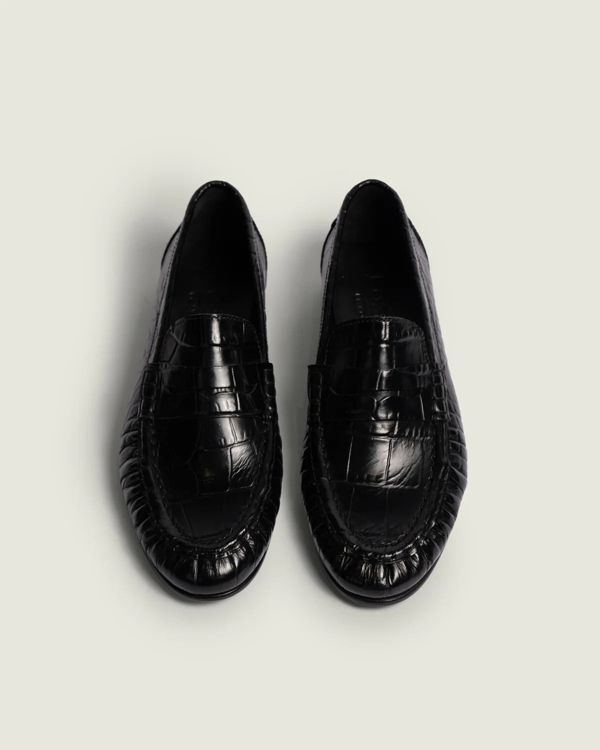 Penny Loafer Wrinkle Croco | Black