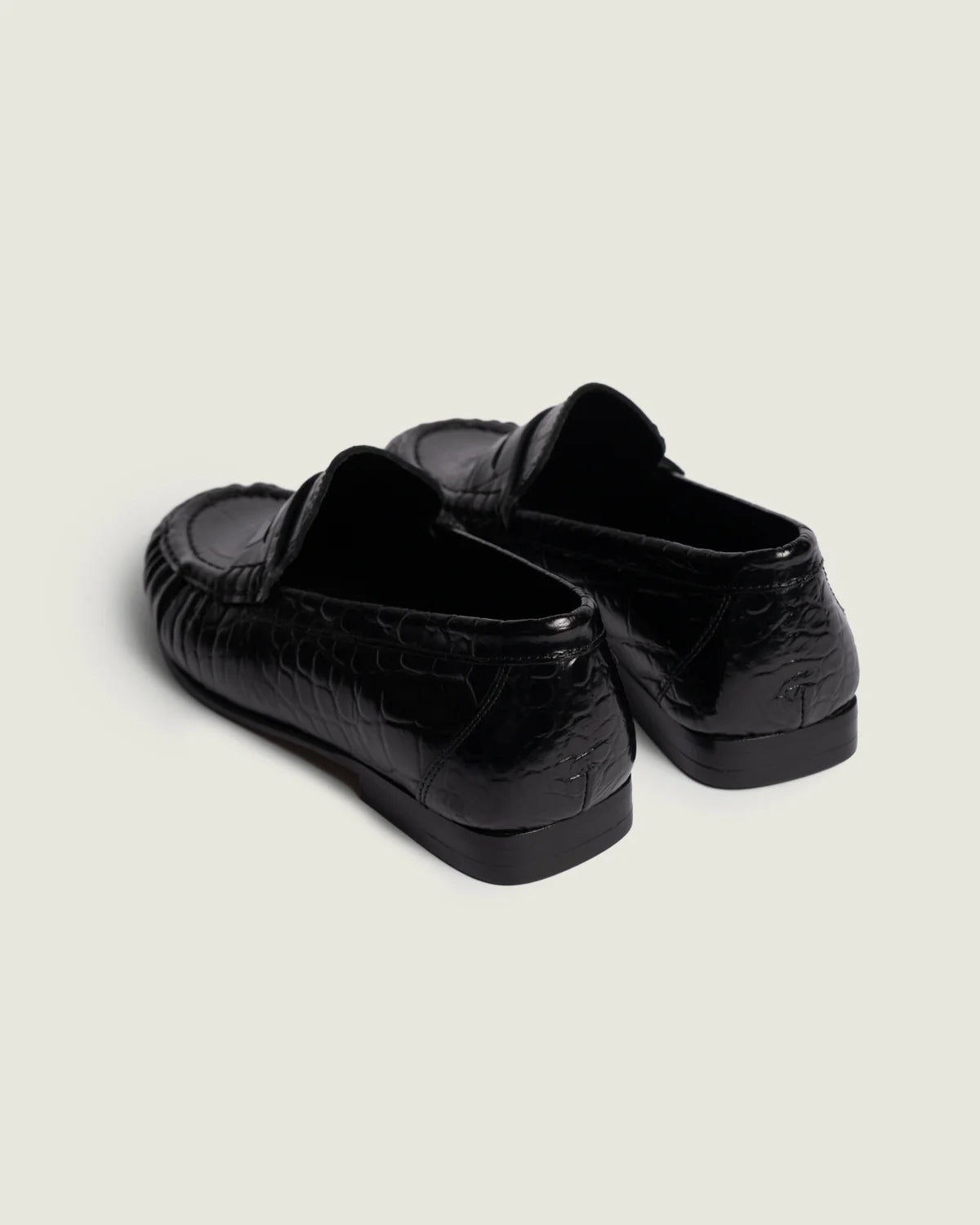 Penny Loafer Wrinkle Croco | Black