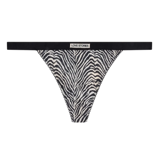 ROOMSERVICE Elegant string briefs in Classic Zebra