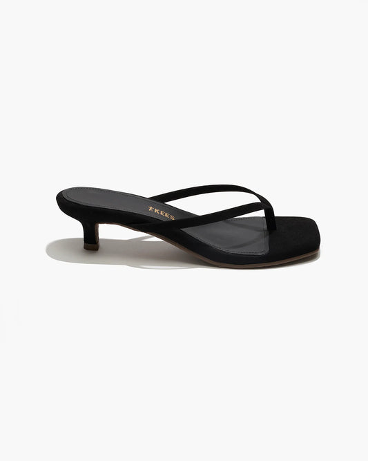 Square Toe Julia in Suede Black/Sable | TKEES