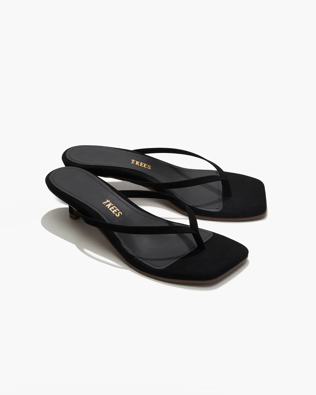 Square Toe Julia in Suede Black/Sable | TKEES