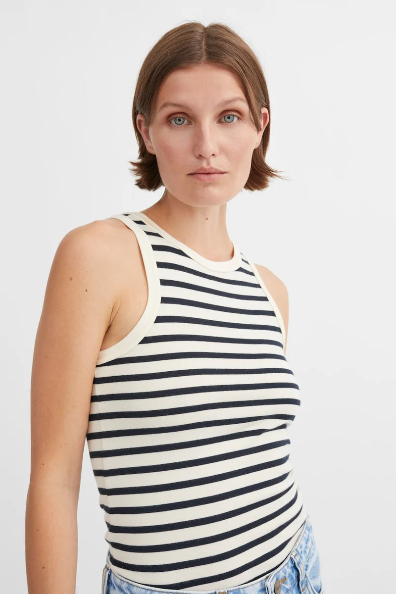 Loui Tank Top - Dark Navy/White