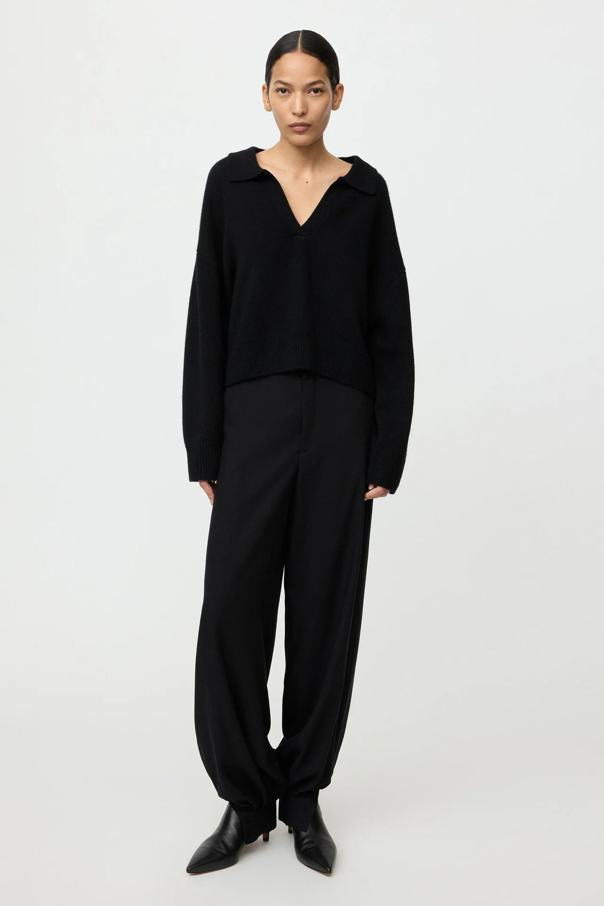 Poloshirt Pullover - Black | SOFT GOAT