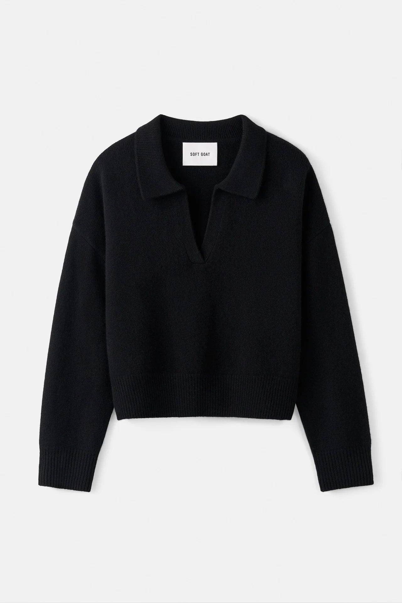 Poloshirt Pullover - Black | SOFT GOAT