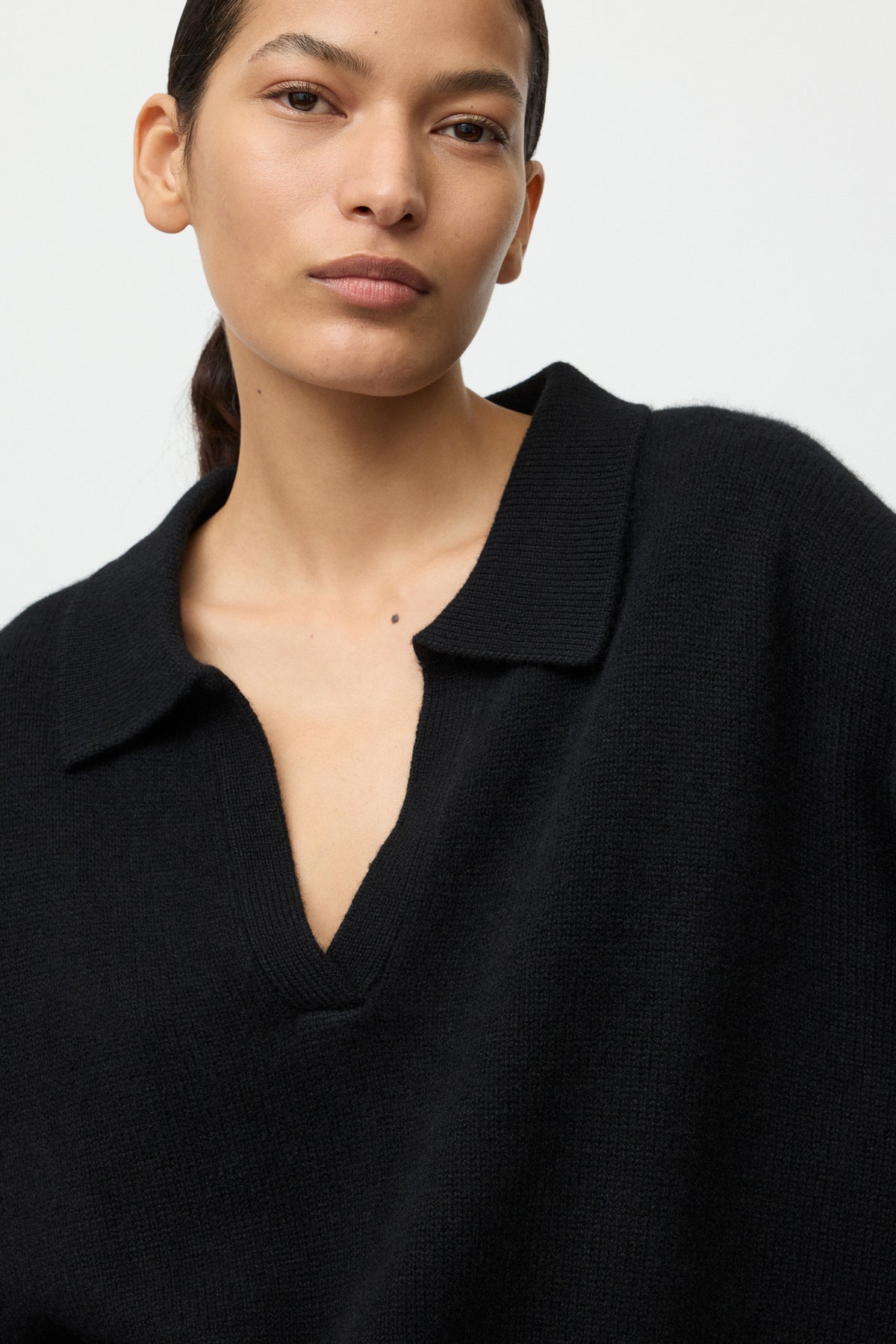 Poloshirt Pullover - Black | SOFT GOAT