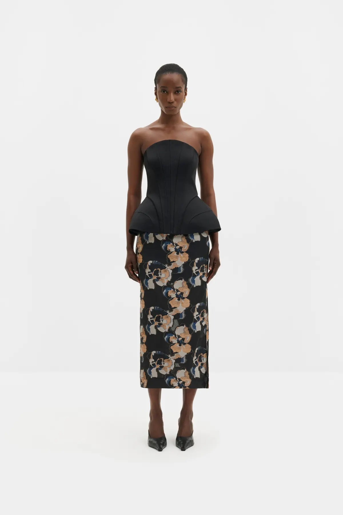 Bellini Top in Sanduhr-Silhouette mit tiefem V-Ausschnitt | MALINA