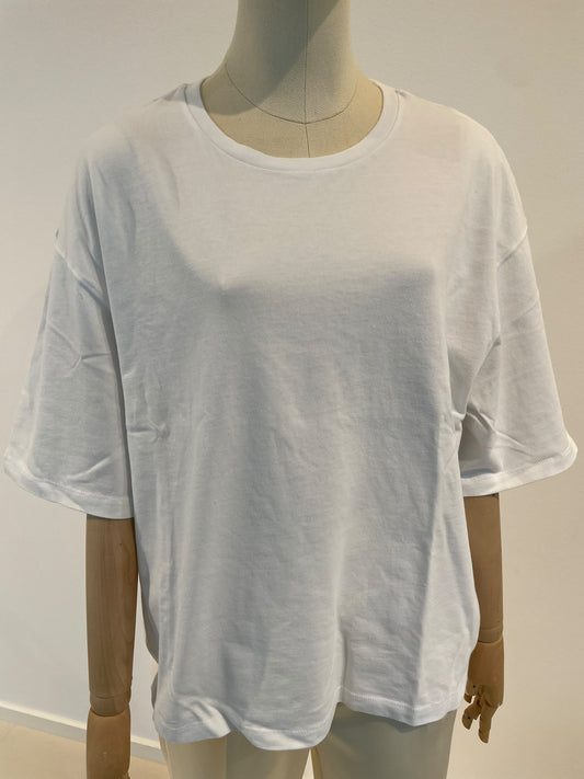 SAGE BOXY CREW T SHIRT-WHITE