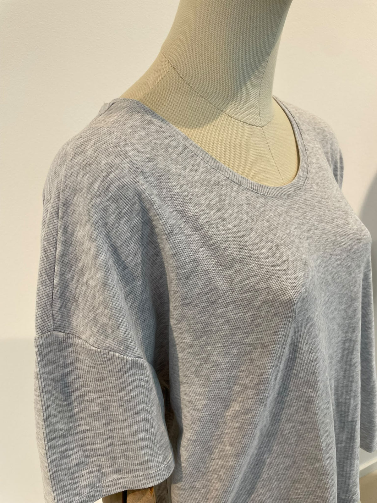 SAMARA RIB T SHIRT BOXY-GREYMELANGE