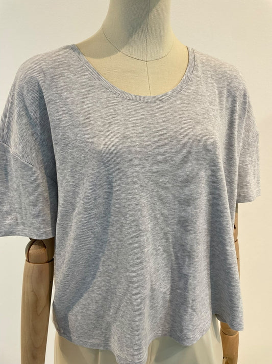 SAMARA RIB T SHIRT BOXY-GREYMELANGE