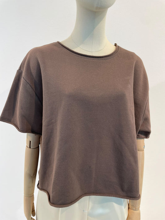SKYLAR BOXY TEE SWEAT-CHOCCO