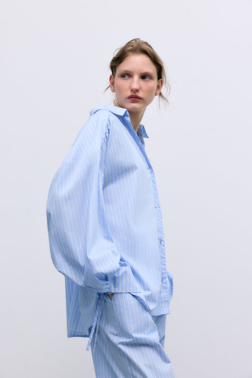 Aura Woman Shirt Vista Blue Stripes