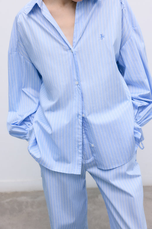 Aura Woman Shirt Vista Blue Stripes